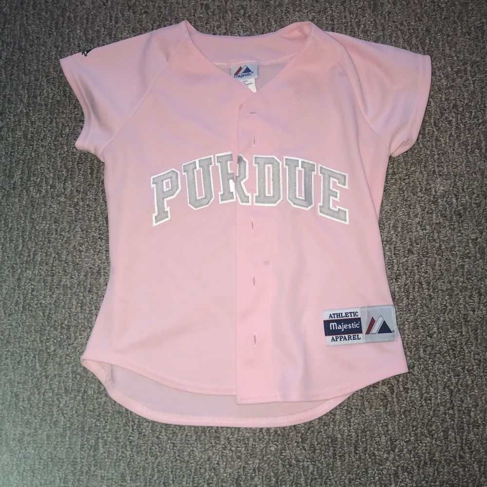 Light Pink Purdue Baseball Shirt